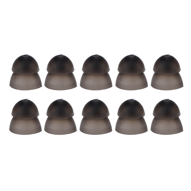 10 Uds. Domos para audífonos de silicona suave de 8mm, doble capa, tipo cerrado, lavables, antiestáticos, color negro