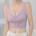 thumbnail image 4 of Front Closure Full Coverage Wireless Bra for Women, Thin Fixed Cup Seamless Bra with Adjustable Straps, Smooth Daily, 4 of 9