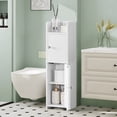 thumbnail image 4 of Bathroom Cabinet, Small Corner Cabinet with 2 Doors and Adjustable Shelf, Narrow Storage Cabinet, Floor Cabinet for Small Spaces, 4 of 7