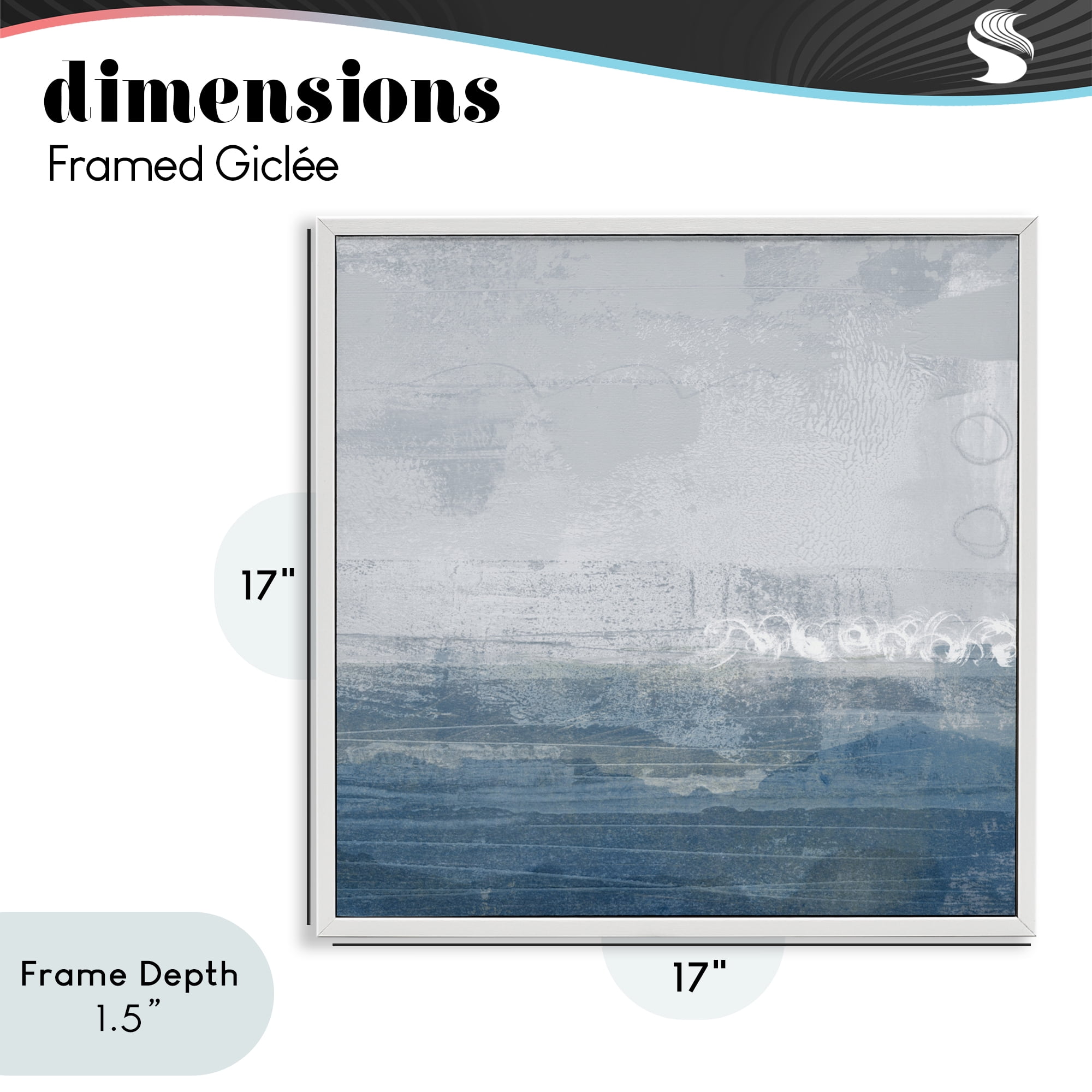 Stupell Industries Ocean Tide Abstract White Framed Giclee Art, design by Dan Meneely