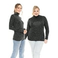 thumbnail image 2 of Stretch Is Comfort Women's Warm Long Sleeve Turtleneck Top Black Cheetah Medium, 2 of 6