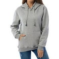 thumbnail image 2 of TiaoBug Women Men's Warm Fleece Lined Hooded Sweatshirts Top Drawstring Casual Pullover Hoodies with Pocket Gray L, 2 of 5