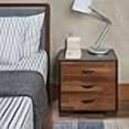 thumbnail image 3 of Benzara BM154632 Rectangular 3 Drawers Wood Nightstand, Brown, 3 of 3