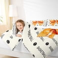 thumbnail image 4 of Erosebridal Orange Bow-Tie Print 7pcs Bedding Comforter Set For Kids,Girls Baseball Ball Game Queen Bedding Sets,Reversible, 4 of 7