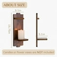 thumbnail image 5 of Sziqiqi Set of 2 Brown Wooden Wall Candle Sconces - Gothic Distressed Candle Holders Shelf for Pillar Candles & Tealights, French Country Wall Decor (15.75x5.1in), 5 of 8