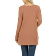 thumbnail image 4 of J. METHOD Women’s Knit Sweater Long Sleeve Round Neck Thermal Waffle Warm Casual Tunic Pullover Side Slit Knitted Top NEWT392 Eggshell 1XL, 4 of 5