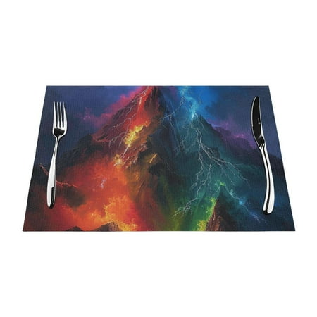 

Glowing warm scene Table mat can be wiped dinner mat set felt can be wiped heat-resistant waterproof and non slip dinner mat rectangular thick mat