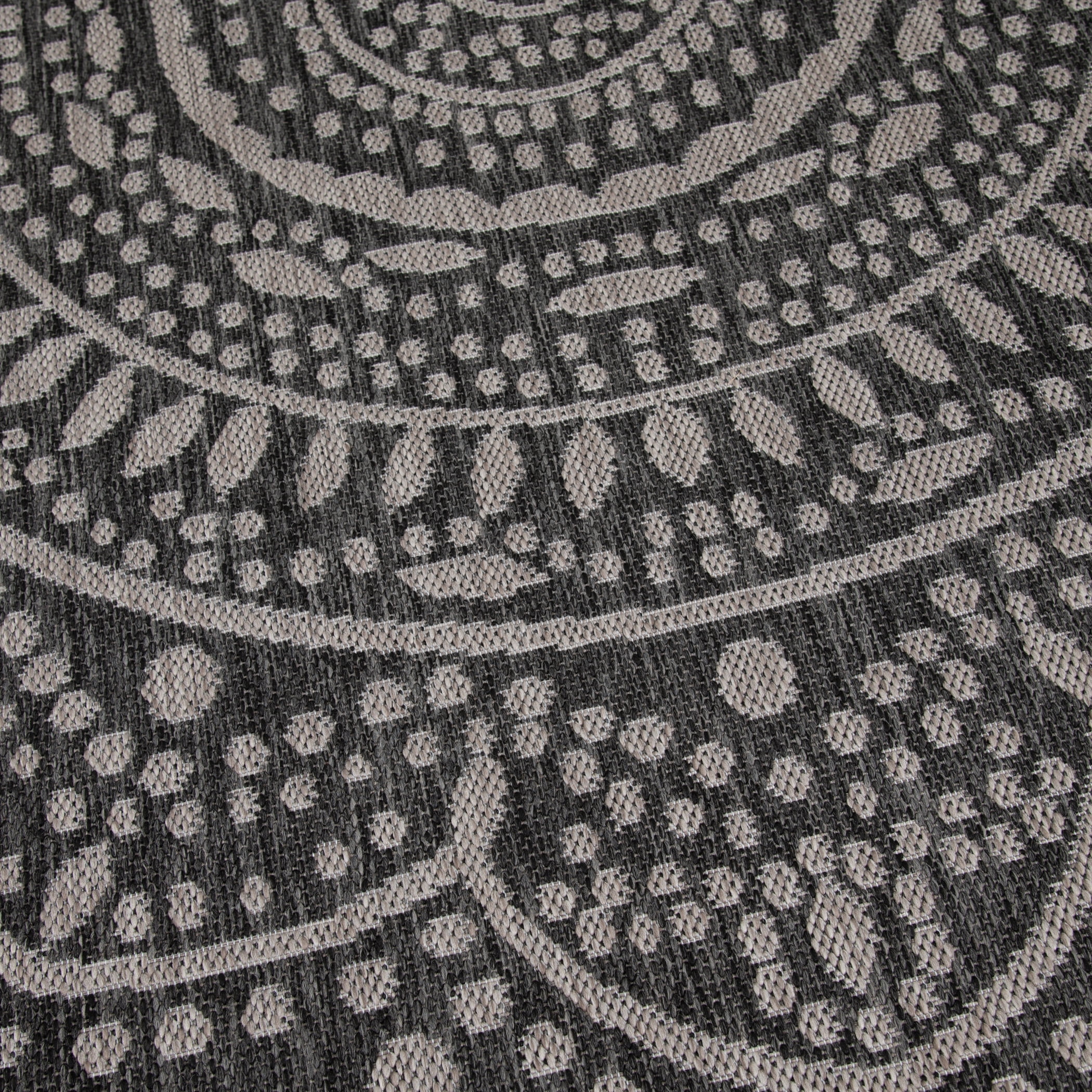 Mainstays 6.5' x 6.5' Round Gray Polypropylene Medallion Outdoor Area Rug