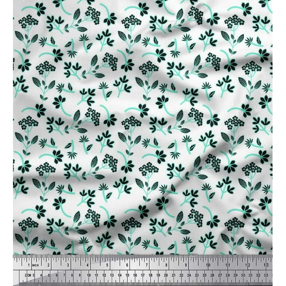 Soimoi Cotton Duck Fabric Leaves & Floral Artistic Fabric Prints by Yard 42 Inch Wide