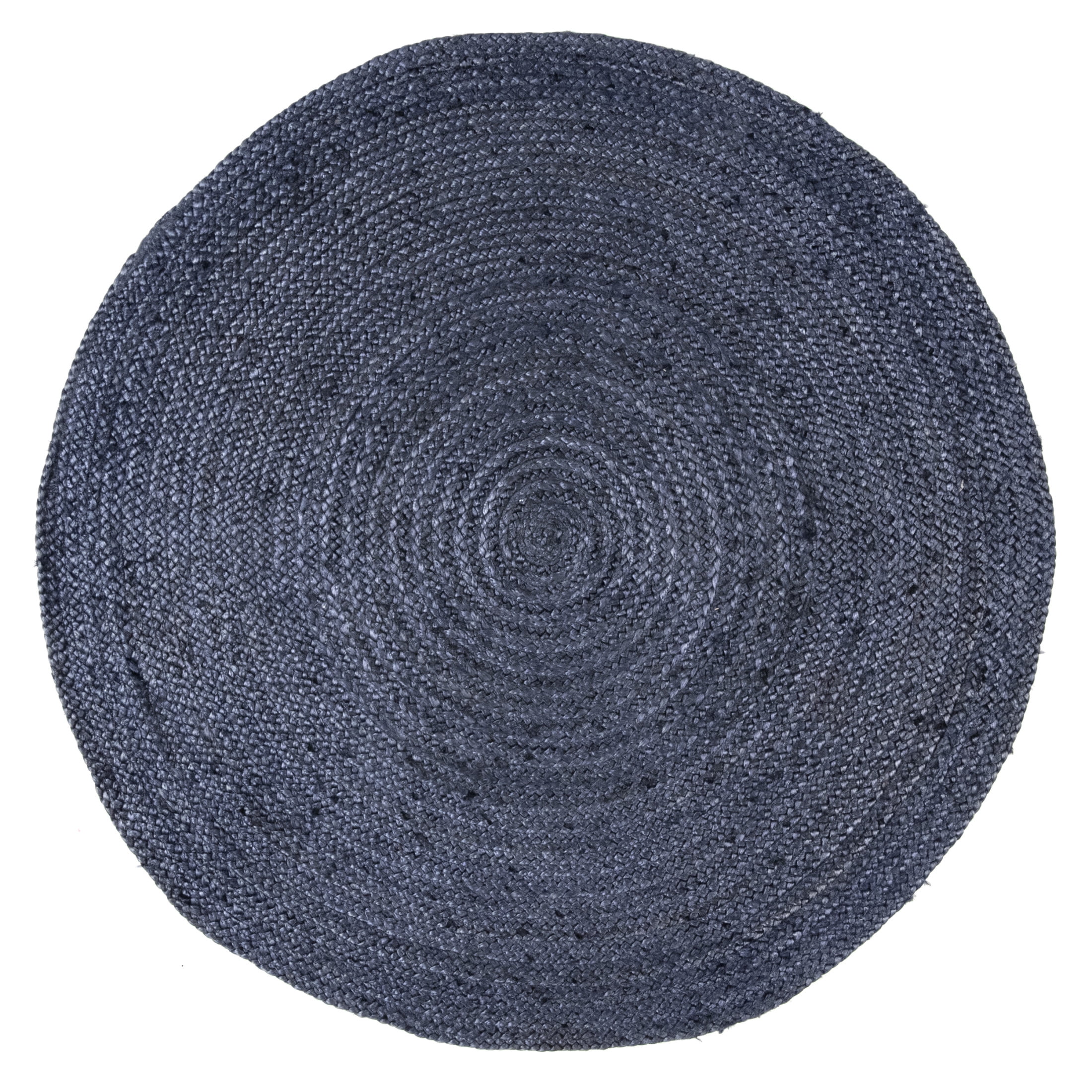 nuLOOM Rigo Hand Woven Farmhouse Jute Area Rug, 4' Round, Navy