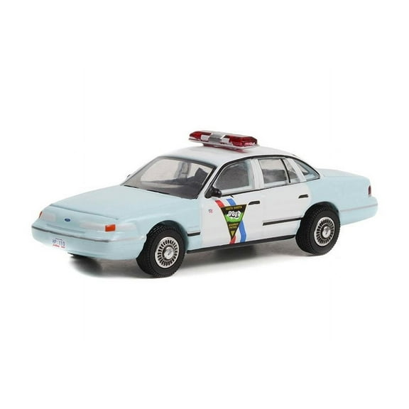 1992 Ford Crown Victoria Police Interceptor, Blue - Greenlight 43000B - 1/64 scale Diecast Car