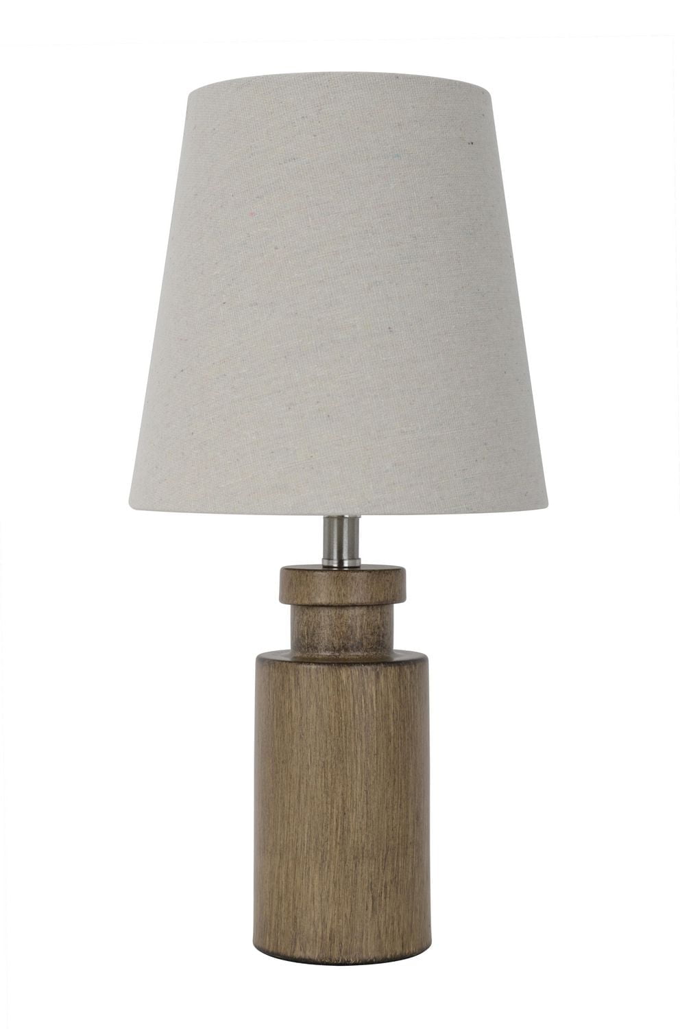 Hometrends Metal Accent Lamp with Distressed Wood Water Transfer Print in Brown