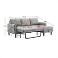 thumbnail image 7 of L Shaped Sectional Sofa, Sectional Storage Sofa Bed with Convertible Chaise, Modern Corner Sofa, Pull Out Sleeper Bed with Side Pockets for Living Room, Apartment, Office, Light Gray, 7 of 7