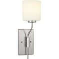 thumbnail image 3 of Progress Lighting Tobin 1-Light Wall Sconce, Brushed Nickel, Etched White Glass Shade, 3 of 8