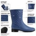 thumbnail image 4 of HISEA Women's Waterproof Mid-Calf Rain Boots, Lightweight, Slip-Resistant, Comfortable with Foam Insole,Navy blue,Size 7, 4 of 5
