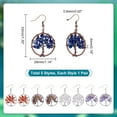 thumbnail image 4 of 1box 5 Pairs 5 colors Mixed Stone Earring Tree Of Life Drop Earrings Wrapped Quartz Women Earring 7 Chakra Matural Tumbled Earrings Pin 0.6mm for s Women Jewellery, 4 of 7
