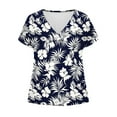 thumbnail image 7 of Cutuoiiu Women's Floral Printed Summer V Neck Short Sleeve Leisure Tshirts Gifts, 7 of 7
