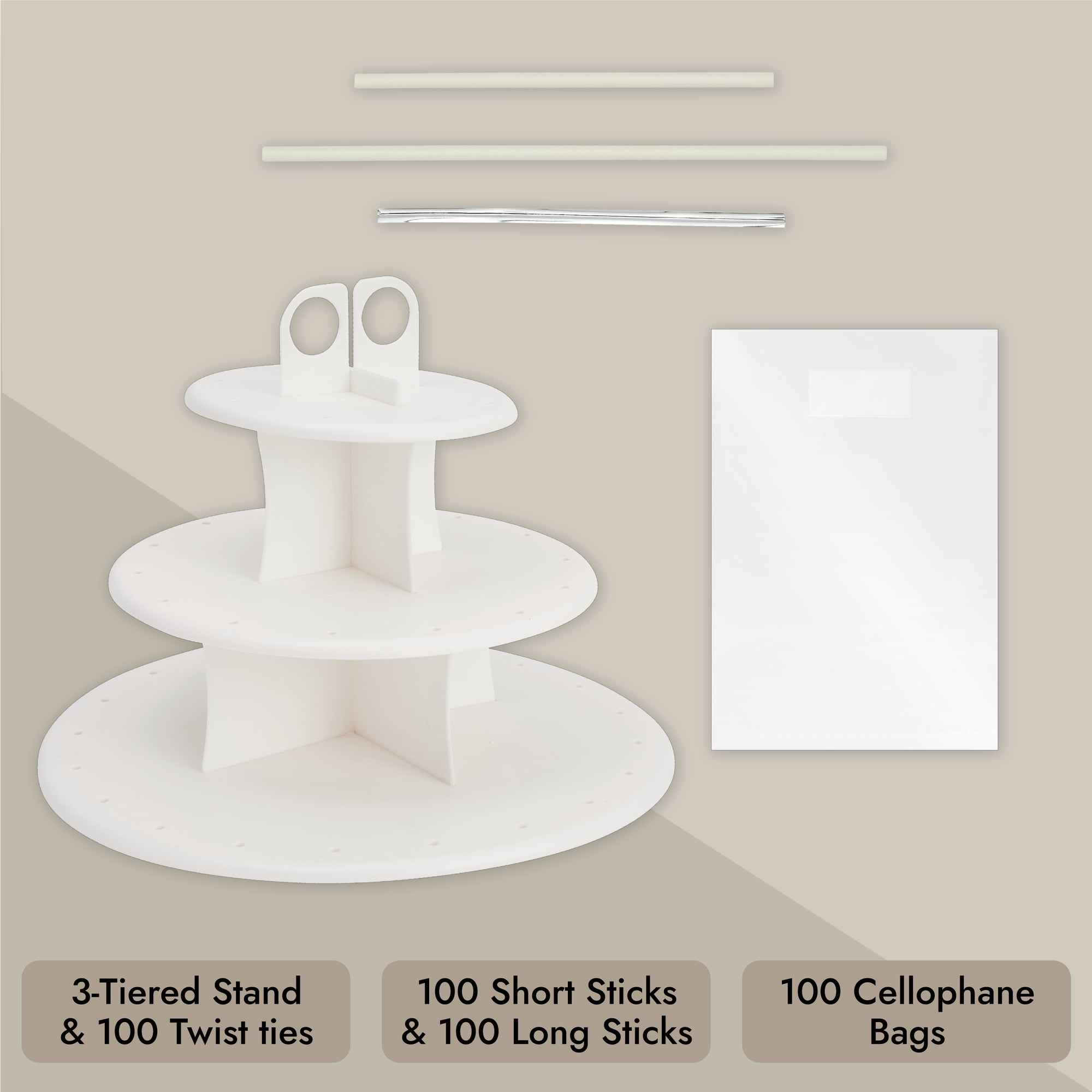 Silicone Cake Pop Mold Set - 2 Pack Lollipop Molds Kit with 40 Cake Pop  Sticks, 100 Candy Treat Bags, and 100 Gold Twist Ties, Great For Chocolate