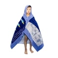 thumbnail image 3 of ” Extended Kids Bath Beach Soft Cotton Terry Hooded Towel  for Wrap Cartoon Cape Shower Robe Poncho  Stars”, 3 of 10