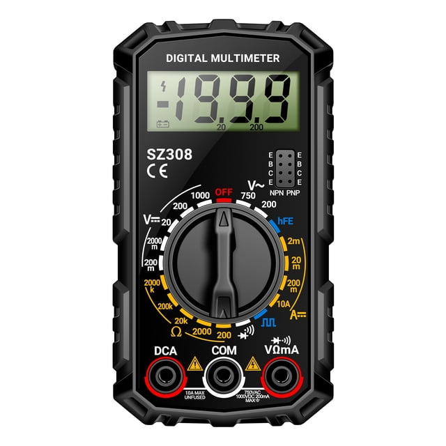 Testeur Numérique à Ondes Carrées Multimètre 1999 Compteurs HFE Triode Buzzer Outil de Test de Résistance au Courant AC/DC