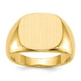 thumbnail image 1 of Solid 14k Yellow Gold 13.0x15mm Closed Back Men's Engravable Monogram Signet Ring Band Size 12, 1 of 6