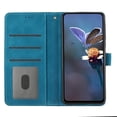 thumbnail image 5 of Leather For Samsung Galaxy S21 Ultra 5G Case Flower Embossed 3-card  Flip Wallet Leather Case with Card Holder Magnetic Closure ,Detachable Wrist Strap,Shockproof Phone Cases Cover,Blue, 5 of 9