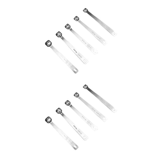 Inteprter 5 unids/set cucharas medidoras Mini cucharas de medida graduadas de acero inoxidable accesorio de cocina 2piezas