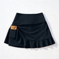 thumbnail image 5 of QURATI Swimwear Women'S High Waist Skirt Swim Skirt Outdoor Solid Color Short Anti Exposure Belly Covering Tennis Skirt Tennis Skirt with Pocket Black L, 5 of 5