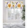 thumbnail image 5 of Spring Floral Valances for Windows, Sunflower Lavender Flower Leaf Rod Pocket Kitchen Window Curtain Valance, Rustic Plant Window Treatment Valance Curtains for Kitchen Living Room Bathroom, 54"x18", 5 of 6