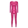 thumbnail image 3 of YONGHS Women's Shiny Holographic Unitard Costume Suits Bodysuits Catsuits Hot Pink 3XL, 3 of 7