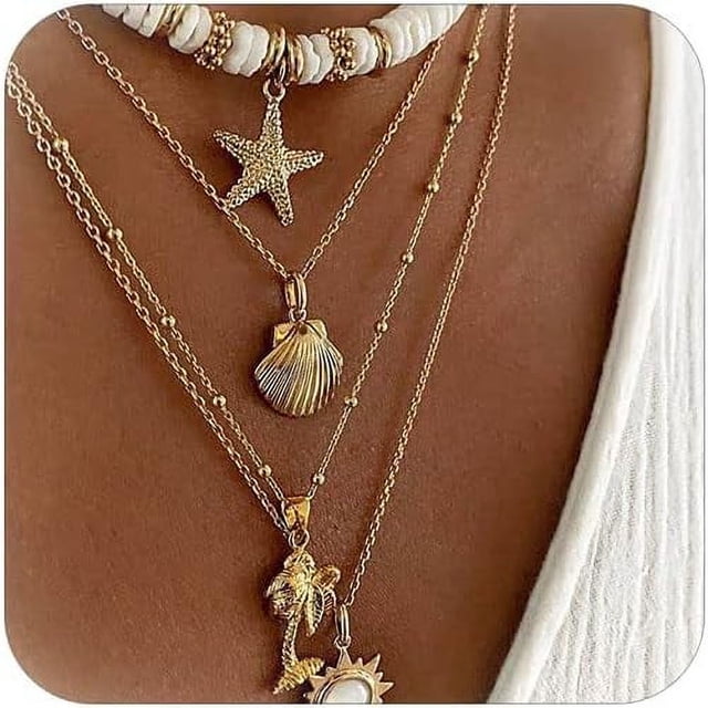 HSHDLDF Collier Coquillage Puka pour Femmes Hommes Collier Surfeur Coquillage Cordon Collier Collier Ras du Cou Perles Colorées Collier Ajustable Été Boho Hawaii Boucle Perle Collier Bijoux Coquillage Naturel