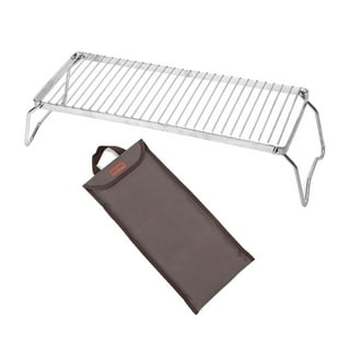 Miumaeov Foldable Grill, Folding BBQ Grill Rack Campfire Fire Pit Cooking  Grate Rack Griddle Plate, Barbecue Net Table Wrought Iron