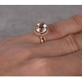 thumbnail image 4 of 2.25 Carat 6mm Round Cut Morganite Bridal Set with Diamond Moissanites Halo Style with 18k Gold Plating, 4 of 5