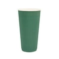thumbnail image 6 of Restpresso 20 oz Forest Green Paper Coffee Cup - Ripple Wall - 3 1/2" x 3 1/2" x 6 1/4" - 250 count box, 6 of 11