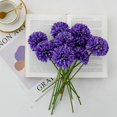 thumbnail image 5 of 12pcs Green Flowers Silk Ball Chrysanthemum Artificial Flowers 12.5" for Home Kitchen Wedding Party Decorations New Year Spring, 5 of 6