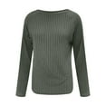 thumbnail image 5 of Jsaierl Ribbed Knit Long Sleeve Shirts for Women Casual Side Split Round Hem Pullover Sweater Top Loose Fit Crewneck Tunic Blouse Fall Clothes, 5 of 8