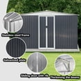 thumbnail image 3 of 10x12FT Outdoor Storage Shed, Metal Storage Garden Shed with 4 Windows and Aluminum Alloy Frame,Tool Shed for Patio Furniture, Backyard Garden Patio Lawn, Grey, 3 of 5