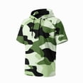 thumbnail image 5 of OIOLOYJM Mens Sun Protection Shirts Quick Dry Lightweight Uv Protection Rash Guard Camo Short Sleeve Hoodies Summer Running Outdoor Fishing Hooded T Shirts Dark Green 3XL, 5 of 5