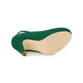 thumbnail image 6 of BLISSFUL STEP Women' Shoes Round Toe Stiletto Heel Ankle Strap Pumps Green 9.5, 6 of 9