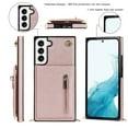 thumbnail image 5 of Allytech Crossbody Case for Samsung Galaxy S23 Plus 6.6", PU Leather Protective Credit Card Holder Zipper Purse Kickstand Handbag Case with Shoulder Strap Women Girl Cover for Galaxy S23+, Rosegold, 5 of 13