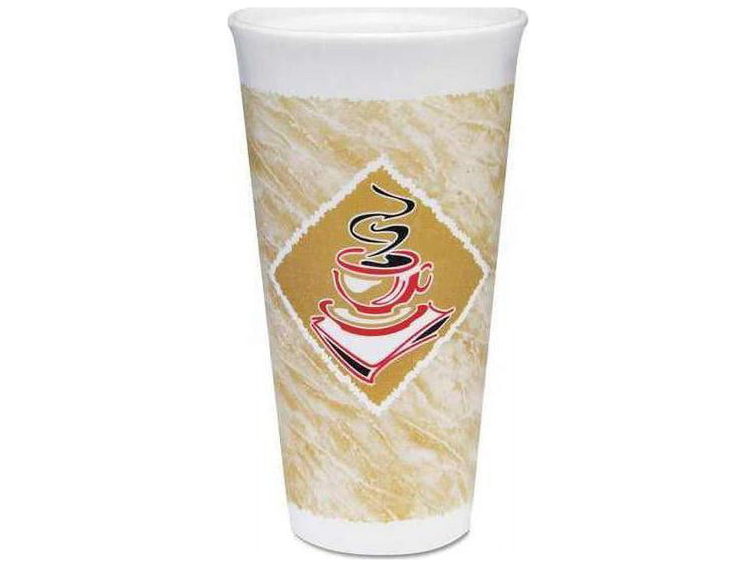 Dart Cafe G Foam Hot/cold Cups, 16 Oz, Brown/green/white, 1,000/carton -  Mfr Part# 16X16G