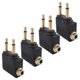 thumbnail image 1 of 4 Pack Airplane Headphone Adapter ,Airline Airplane Flight Adapters for Headphones, Golden Plated 3, 1 of 5