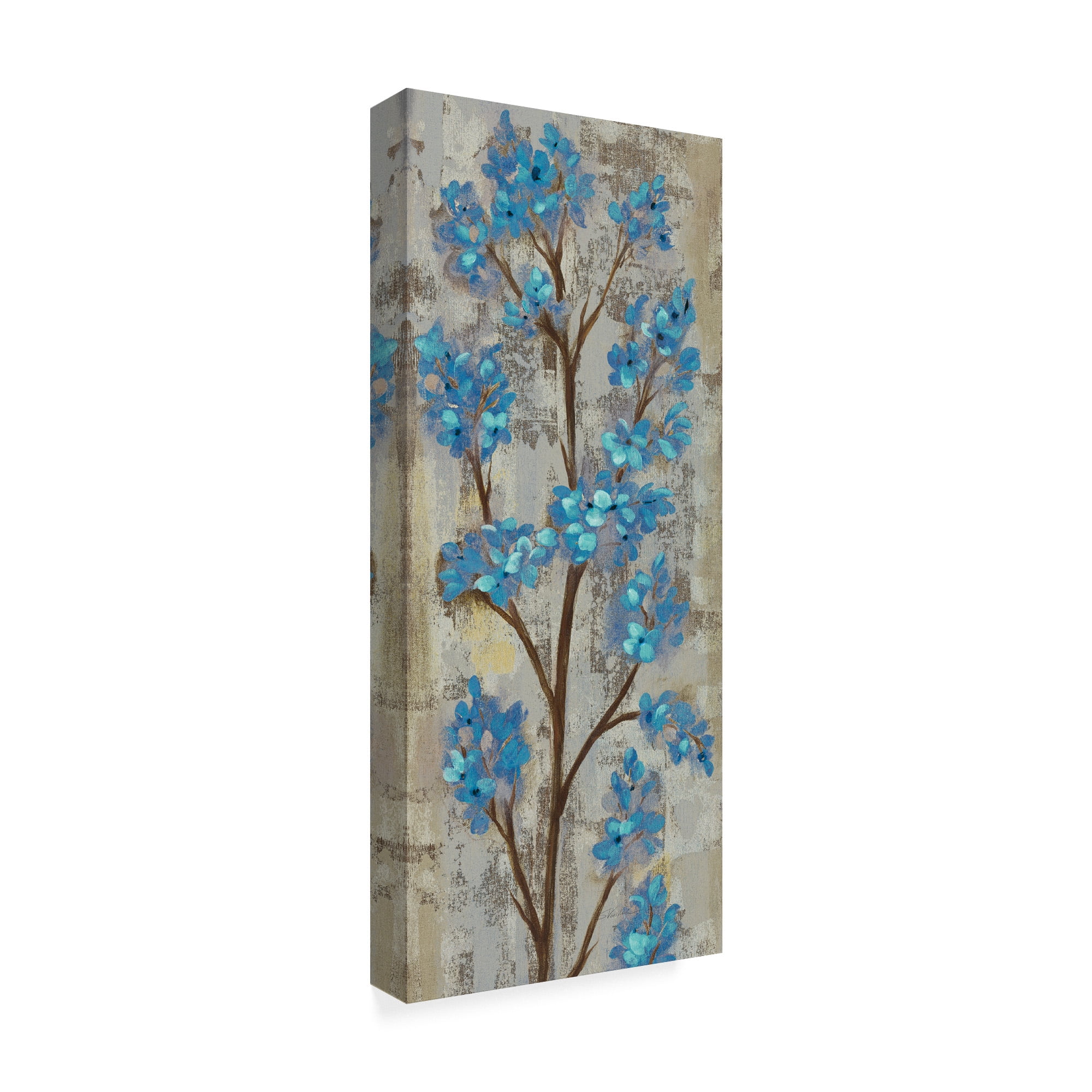 Trademark Fine Art 'Almond Branch I Blue Crop' Canvas Art by Silvia Vassileva