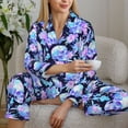 thumbnail image 6 of Kdxio flower Skull star Women's Pajama Sets Long Sleeve Button Down Sleepwear Nightwear Soft Pjs Lounge Sets-XX-Large, 6 of 7