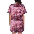 thumbnail image 6 of Daiia Pink Glitter Heart Candy Pattern Womens Pajama Sets Short Sleeve Pajamas for Women Sets Soft Lounge Sets Casual Round Neck Sleepwear PJS-Small, 6 of 7