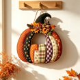 thumbnail image 5 of 1 Piece Pumpkin Shaped Wooden Hanging Sign, 2D Single Side Printed Pendant, Rustic Wall Door Decor for Halloween Thanksgiving Fall Holiday Home Party Decoration, 5 of 7