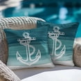 thumbnail image 4 of Decorative Throw Pillow Covers 16x16 Inch Set of 2 Teal Anchor Home Decor Pillow Cases for Couch, Nautical Coastal Cushion Case for Living Room Bedroom Bed Car Chair, 4 of 9