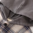 thumbnail image 5 of Gibobby Camisa Moda Niños Camisa con capucha de invierno de manga larga para niños pequeños, abrigo, prendas de vestir para bebés, ropa a cuadros Begie(A, 4-5 Años), 5 of 5