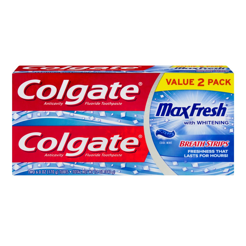 Colgate Max Fresh Toothpaste with Mini Breath Strips, Cool Mint 6.0