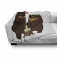 thumbnail image 3 of Bear Soft Flannel Fleece Blanket, Forest Party with Grizzly Bears and Bees Having Fun Love Eating Honey Gratitude Theme, Cozy Plush for Indoor and Outdoor Use, 50" x 60", Dark Brown, by Ambesonne, 3 of 6